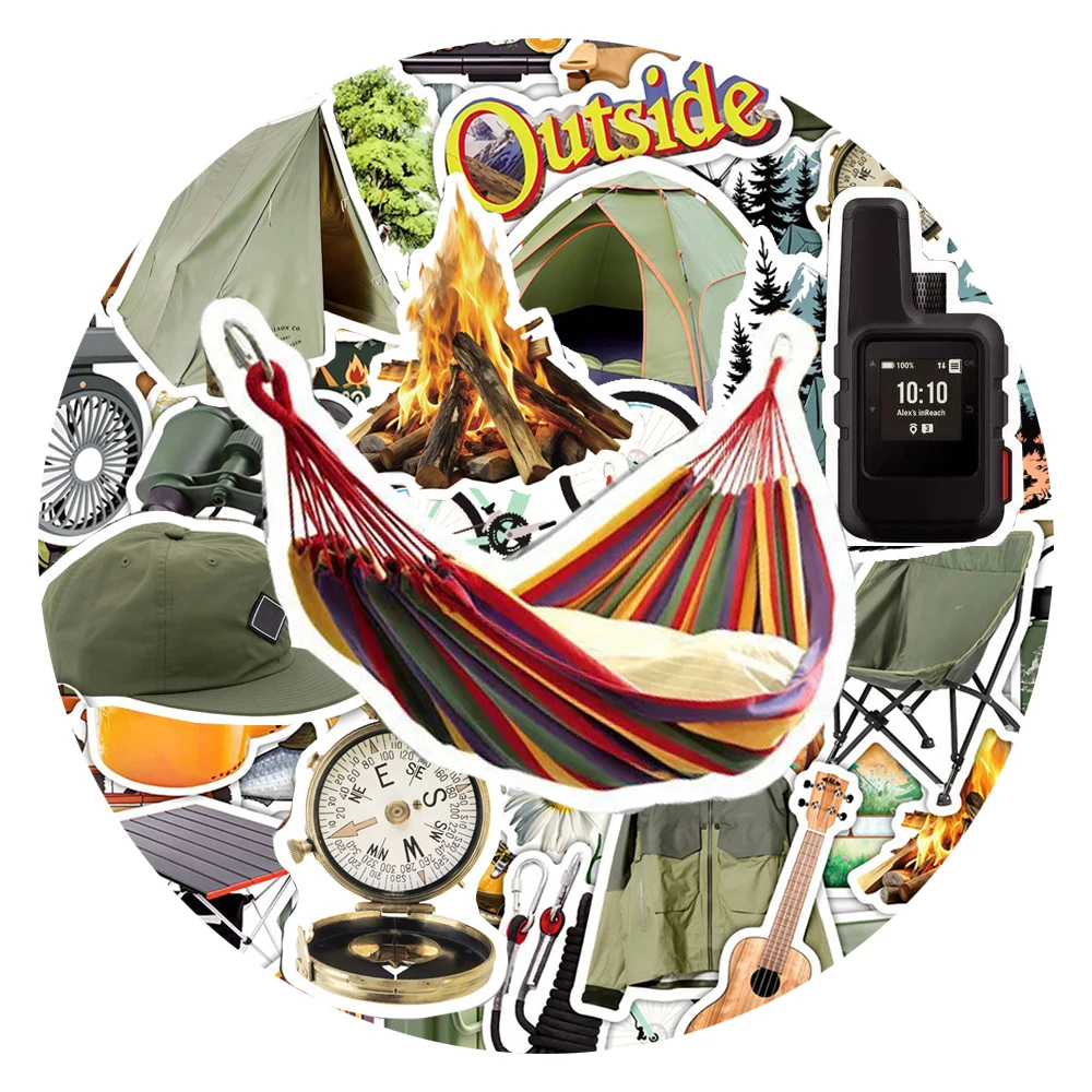 

10/30/50pcs Funny Outdoor Camping Graffiti Stickers Hiking Adventure Cartoon Decals DIY Laptop Notebook Guitar Cool Sticker Pack