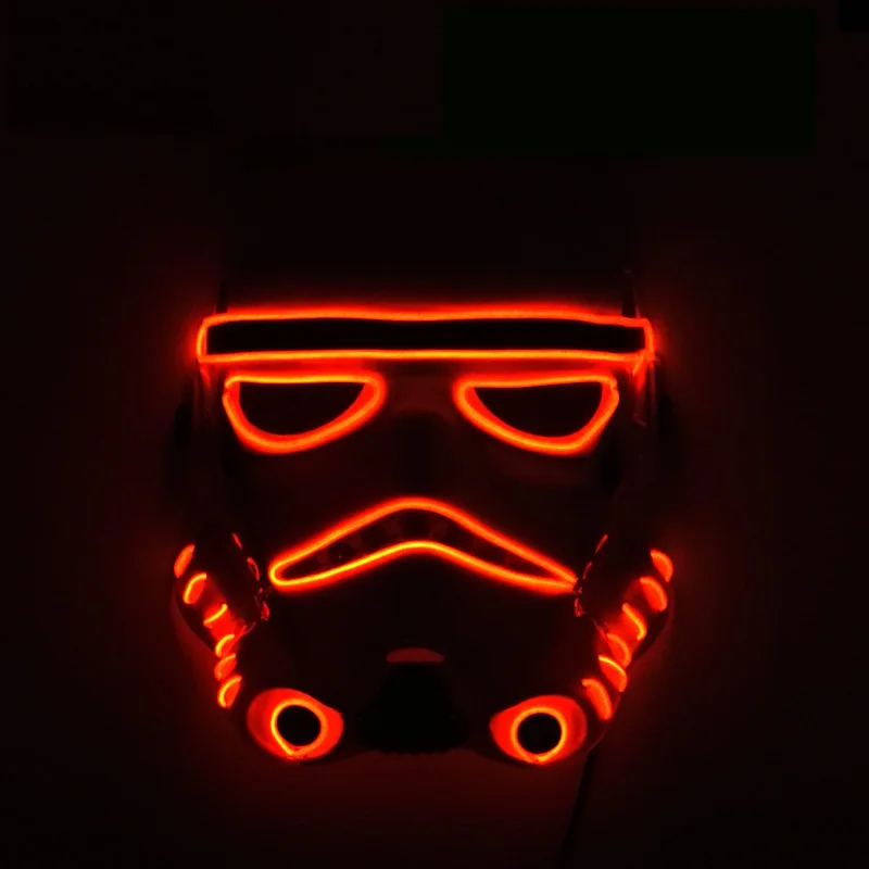 남성용 야광 군인 마스크 코스프레 전사 의상 소품 킬러 마스크 악마 마스크 야광 군인 LED 마스카라 드시프라스