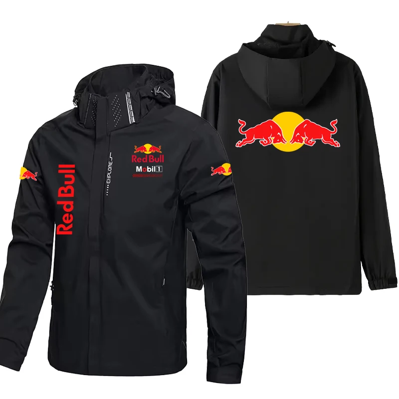 Red Bull Down Jacket Men's Coat Spring And Autumn Style Hooded Detachable Outdoor Windproof And Waterproof Mountaineering Suit