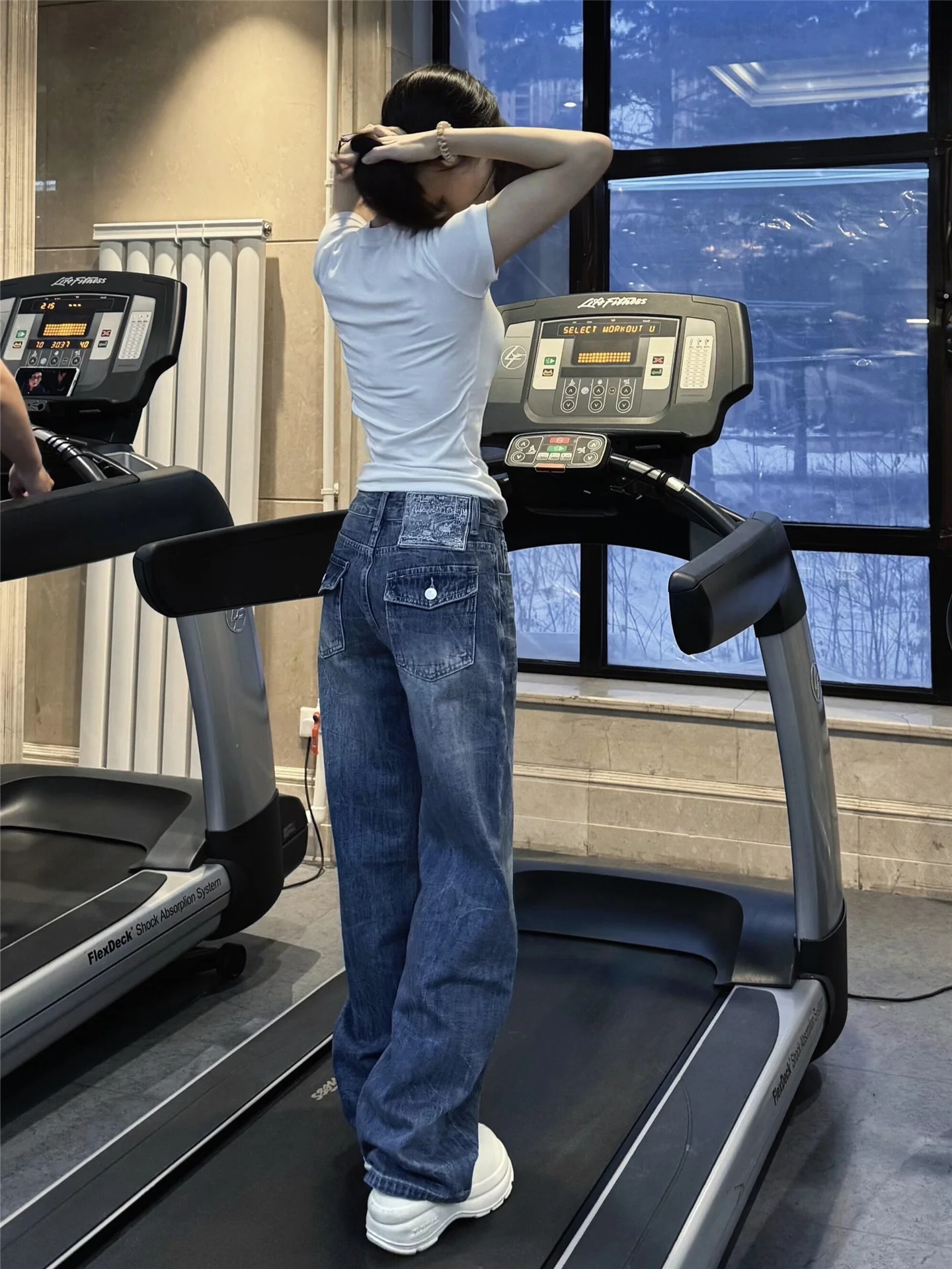 

Retro Low Waist Wide Leg Blue Denim Jeans Women's Loose Slimming Washed Casual Straight Loose Lengthened Spring Jeans