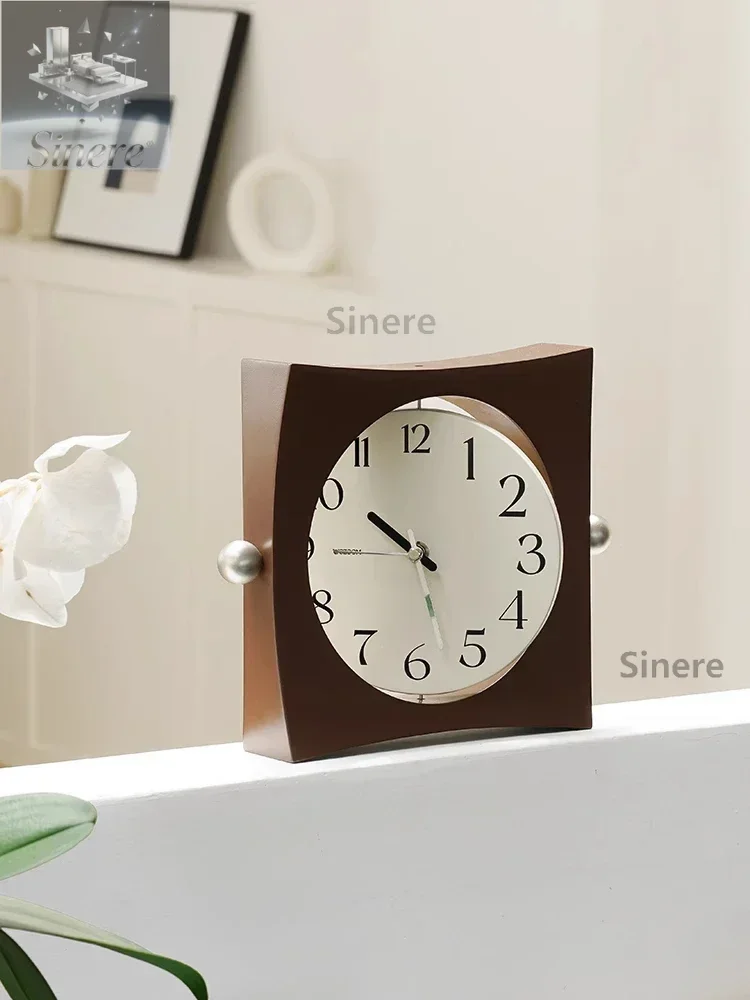 

EMITDOOG light luxury retro style pendulum desktop clock simple desktop ornament living room bedroom clock decoration