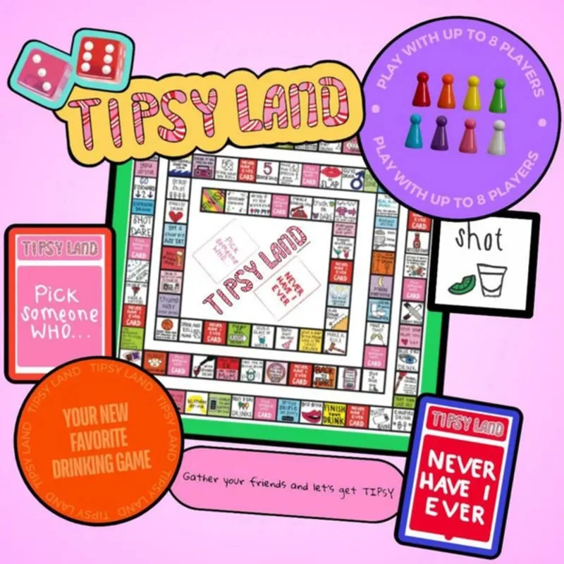 Drinking Board Game,Fun Tipsy Land Drinking Games for Friends