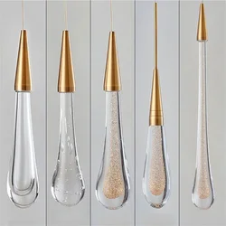 Modern Crystal Pendant Lights Long Cable Hanging Lamps Simple Luster Living Room Hanglamp LED Restaurant Bar Deco Light Fixtures