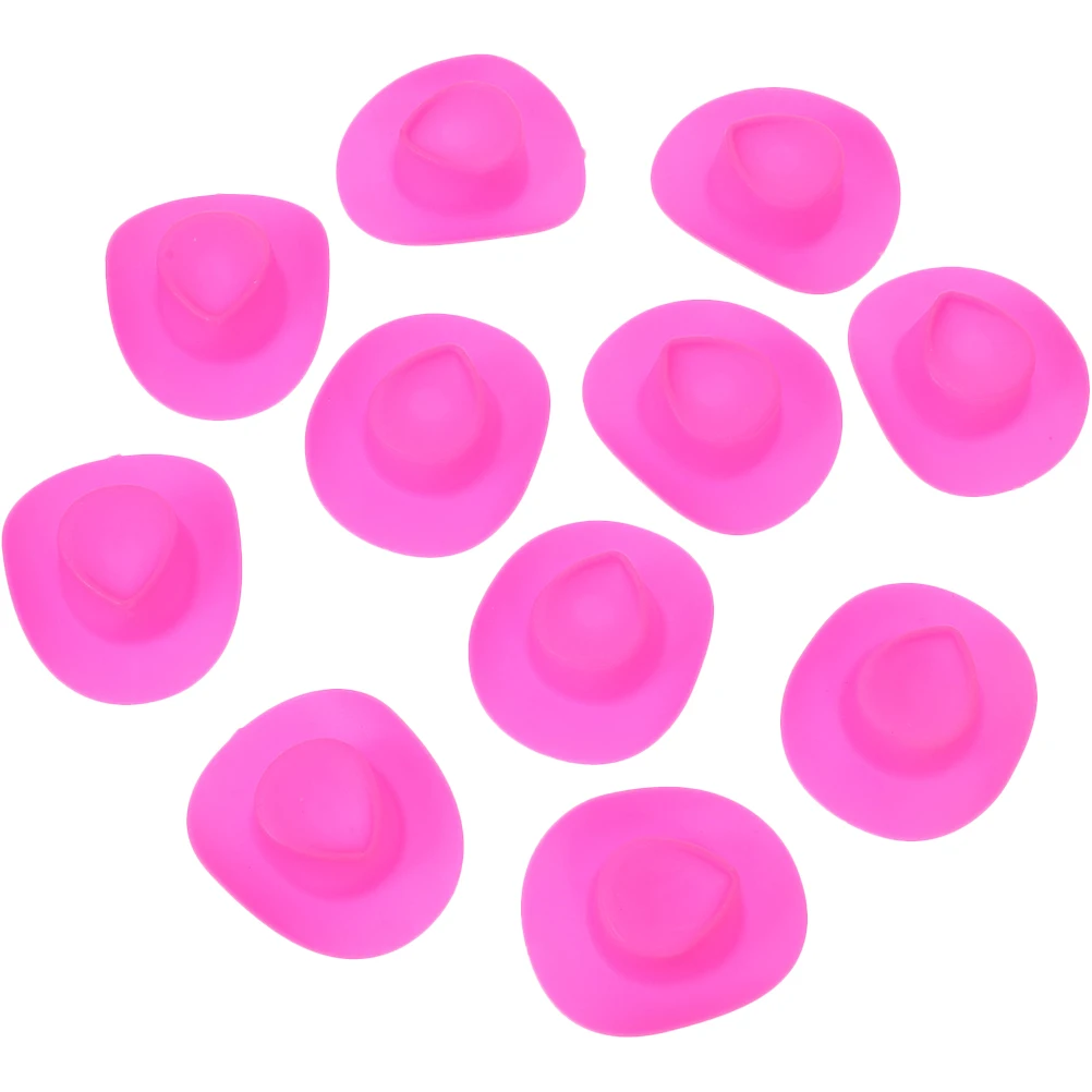 

40 Pcs Cowgirl Mini Hats Pink Cowboy for Women Decorations Plastic Child