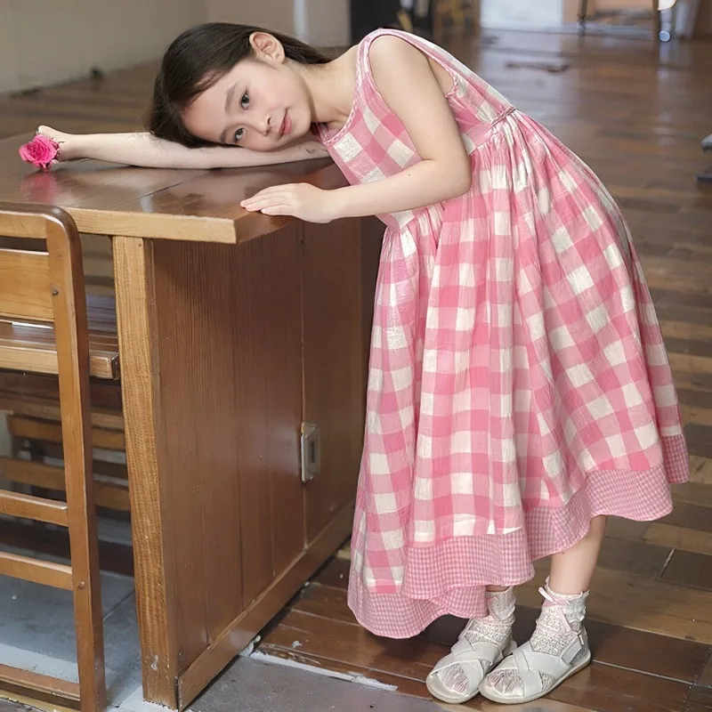 Teen Girl Party Dress New 2025 Summer Big Girls Dresses 2 3 4 5 6 7 8 9 10 11 12 Years Child Clothing Shirt Skirt Set