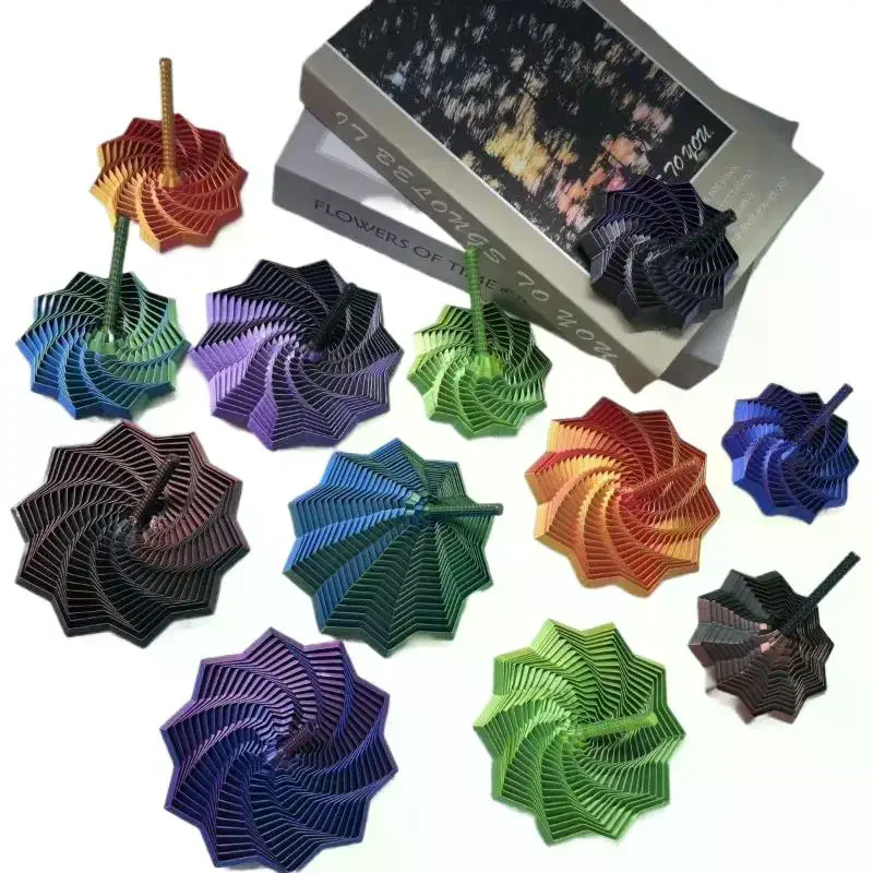 3D Printed Hexagonal Fidget Spiral Toy Stretchable Safe Stress Relief Toy for Kids Adults Travel Camping Time Killing