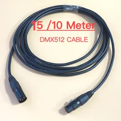 15M 10M DMX Cable For DJ Audio Stage Lights Foil Shield 3Pin XLR Connector DMX Signal Transfer Console Moving Head Smoke Machine
