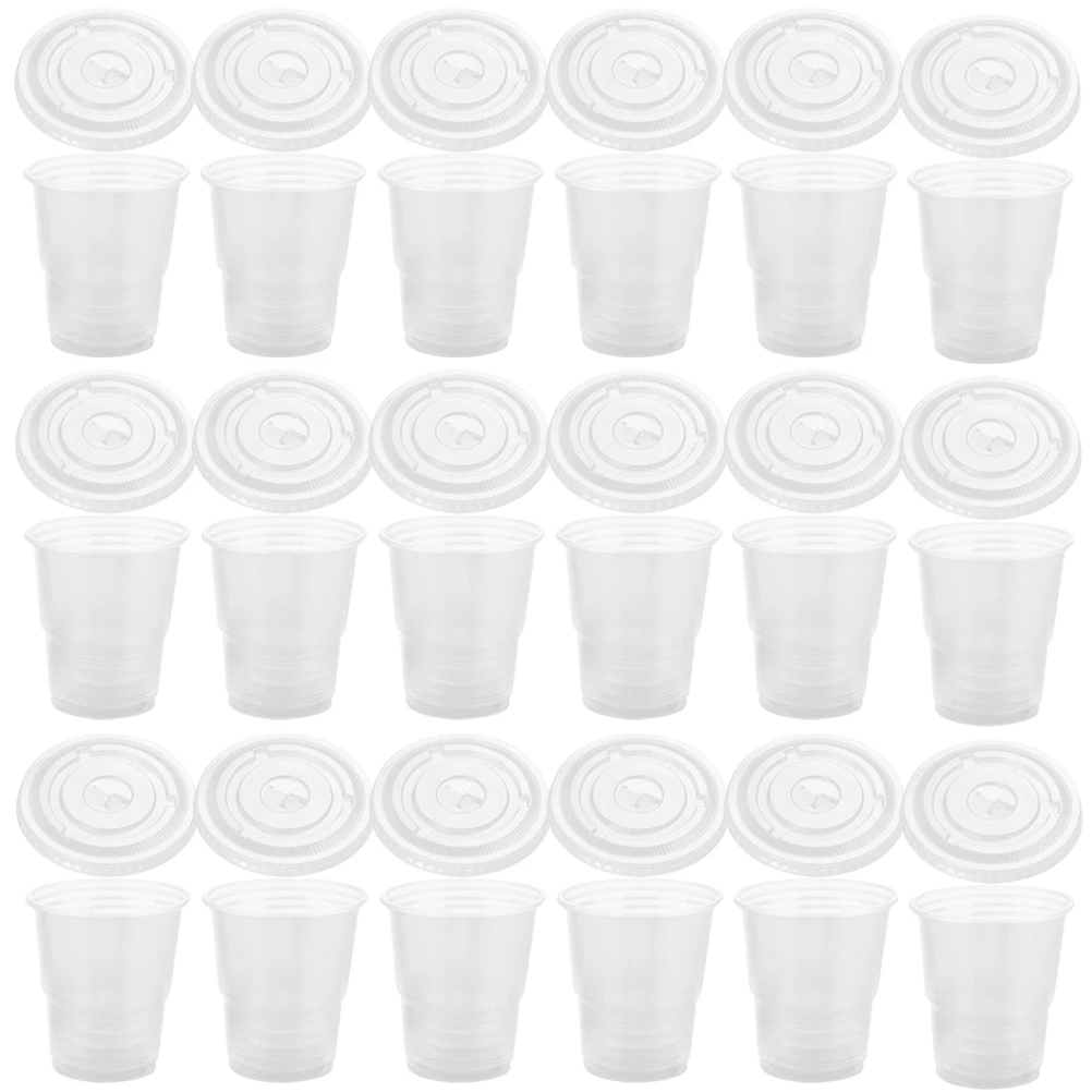 

50 Sets Disposable Clear Beverage Cups 360ml Coffee Iced Tea Juice Drink Wrapping Cups Party Mug Portable Kids Friendly
