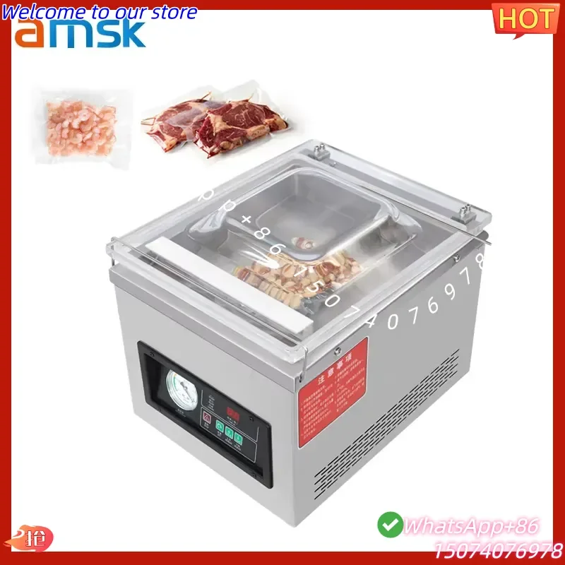 2026 DZ-260 Small Desktop Industrial Fruit and Meat Vacuum Packaging Machine Dry Wet Freshness Desktop Vacuum Machine