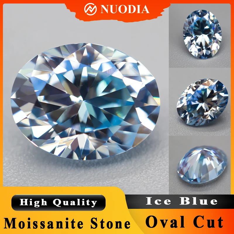 

Муассанит, свободный камень, ледяной синий цвет, овальная огранка, 0,5-5,0 карата, тестер бриллиантов, сертификат GRA 3EX для изготовления ювелирных изделий своими руками VVS1 GRA