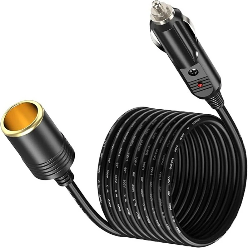 Car Cigarette Lighter Extension Cord Cigarette Lighter Male To Female Socket Plug Car Extension Cord Adapter 12v24v Universal