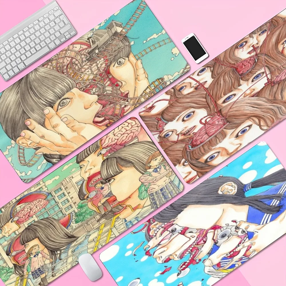 Shintaro Kago Horror Cartoons 90x40cm Big Office Student Gaming Thickened Large Writing Pad Non-slip Cushion Mouse Pad