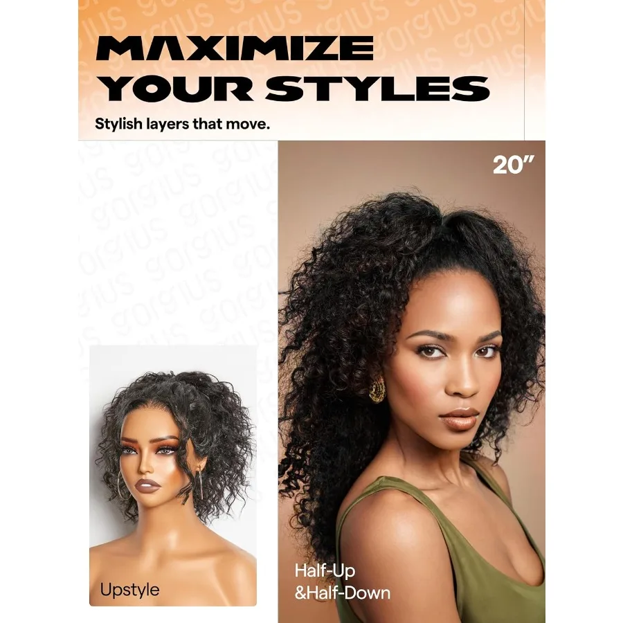 باروكة أمامية من الدانتيل المجعد بدون صمغ مع إغلاق الجزء الأوسط منزوع مسبقًا للمظهر الطبيعي باروكة شعر صناعية مقاس 20 بوصة مع هوما ممتازة