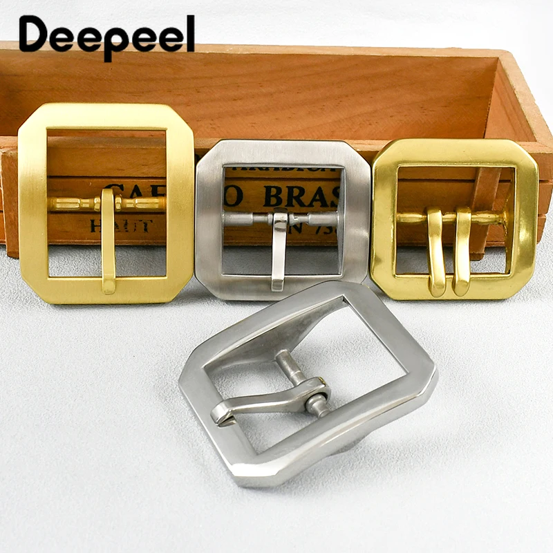 40mm masculino puro cobre pino fivela de aço inoxidável cintura fecho calças único/duplo pinos cinto gancho diy couro artesanato acessórios