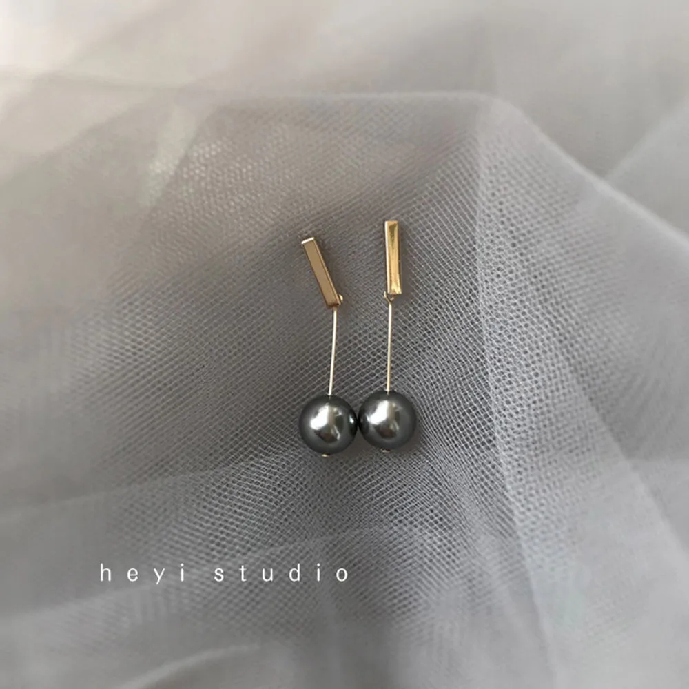 Real 925 Sterling Silver 14K Gold White Black Pearl Stud Earrings For Women Piercing Luxury Jewelry Wholesale