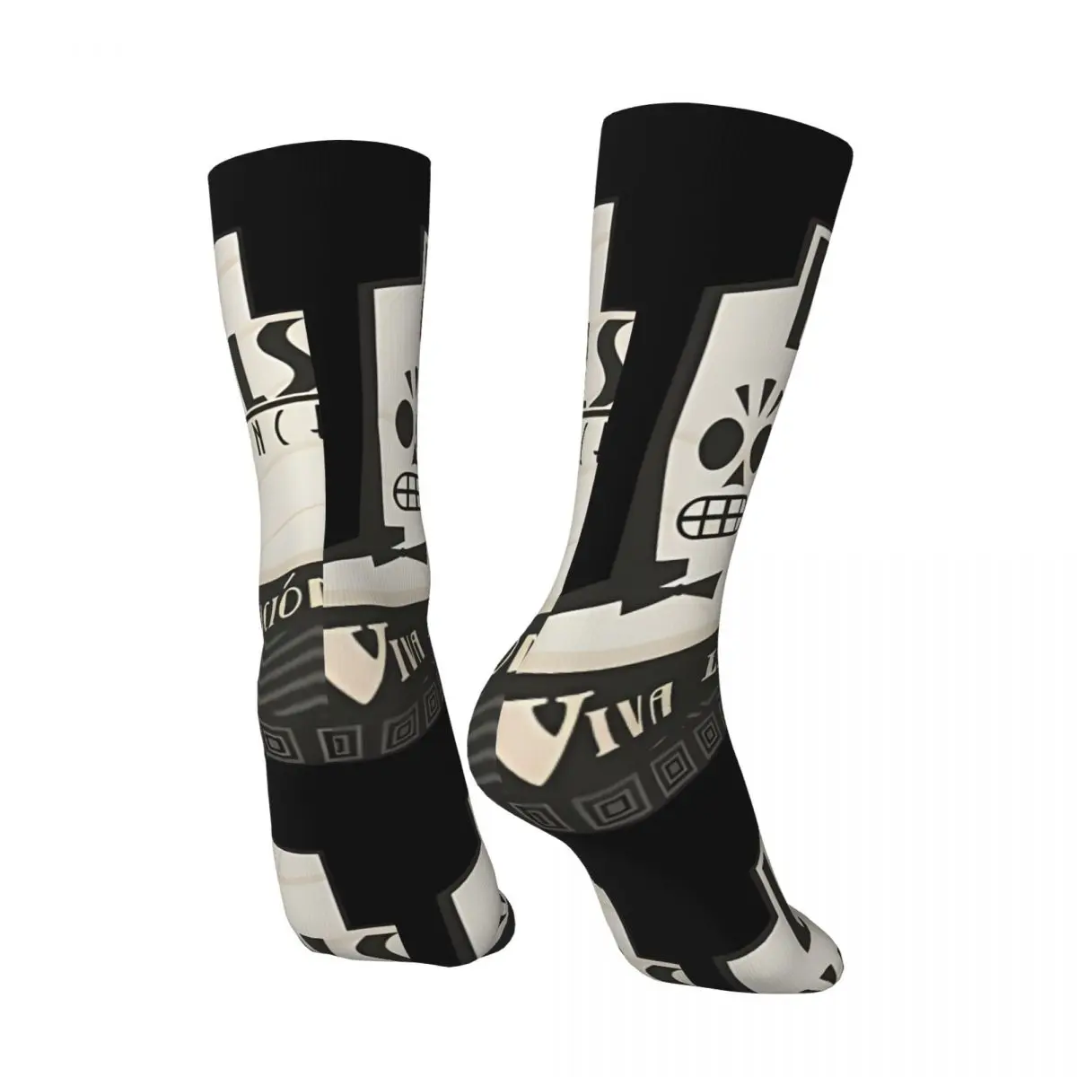 Retro Revolution Men's compression Socks Unisex G-Grim Fandango Harajuku Pattern Printed Novelty Crew Sock