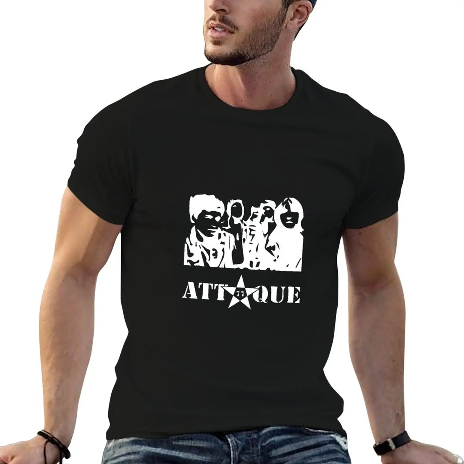 Camiseta Attaque 77 para hombre, camisetas de verano para hombre, camisetas para hombre, camiseta divertida de algodón