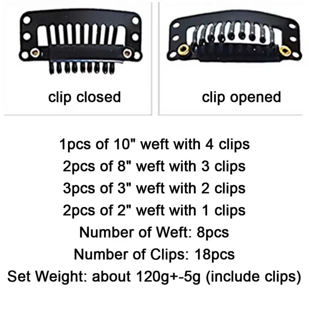 1B/27 8 قطعة مستقيم كليب في شعر مستعار بشري 8-24 بوصة 120 جرام 18 مقاطع 100% البرازيلي شعر بشري حقيقي للنساء السود #5