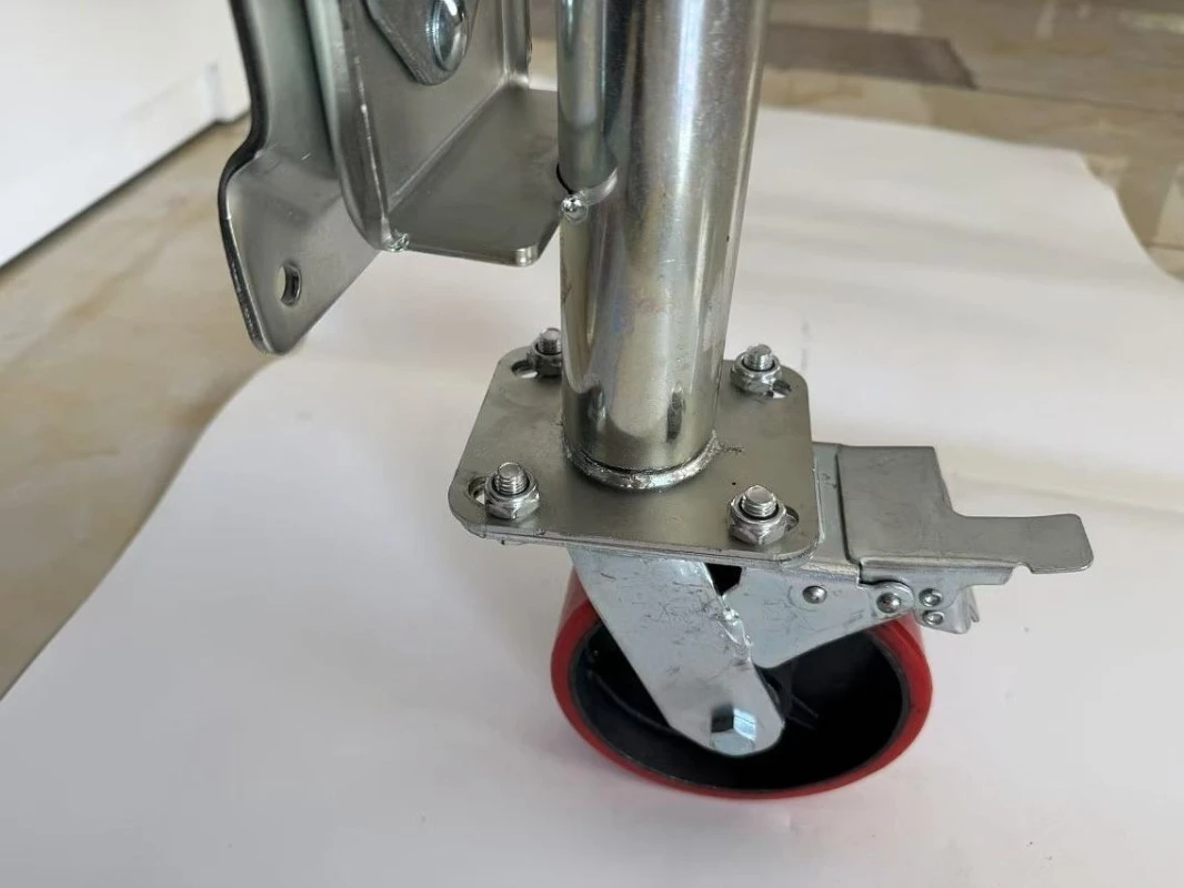 Boat trailers with steel jack bolts, wheels, and rotating brackets, suitable for RVs, camper vans, trailers, and horse-drawn