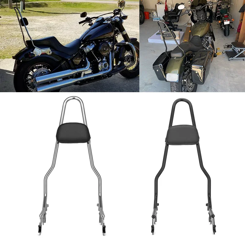 

Motorcycle Accessories Chrome Black Sissy Bar For Harley 2018-2024 FLDE FLHC FLHCS FLSL FXBB FXBBS FXST With Two-up Seats