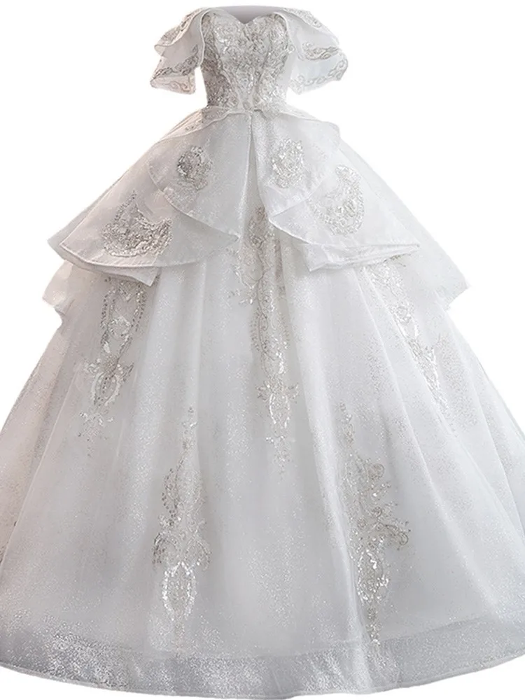 New Chinese-style heavy industry large-sized yarn with fat and large knot one-shoulder strapless clothing