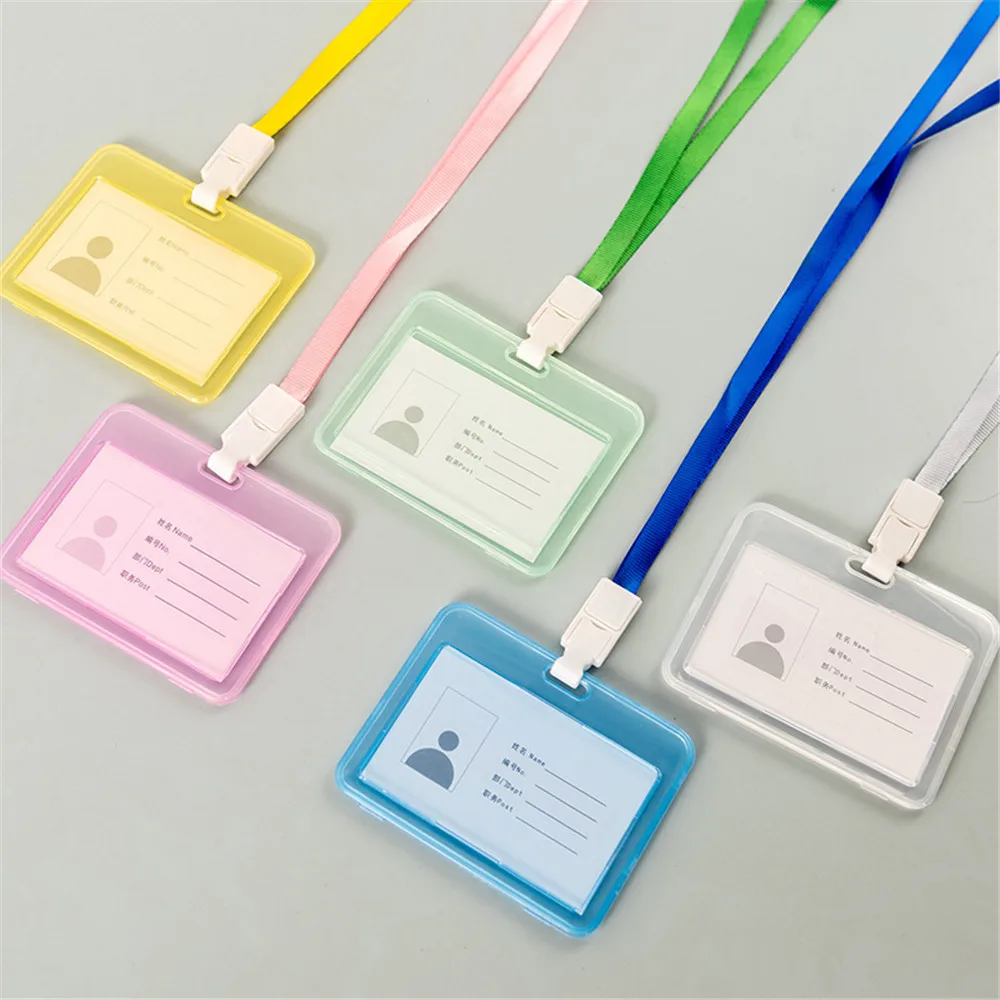 New Style Employee Name Id Card Cover Plastic Work Identity Badge Id Business Case Credit Card Holder Student School Card Case