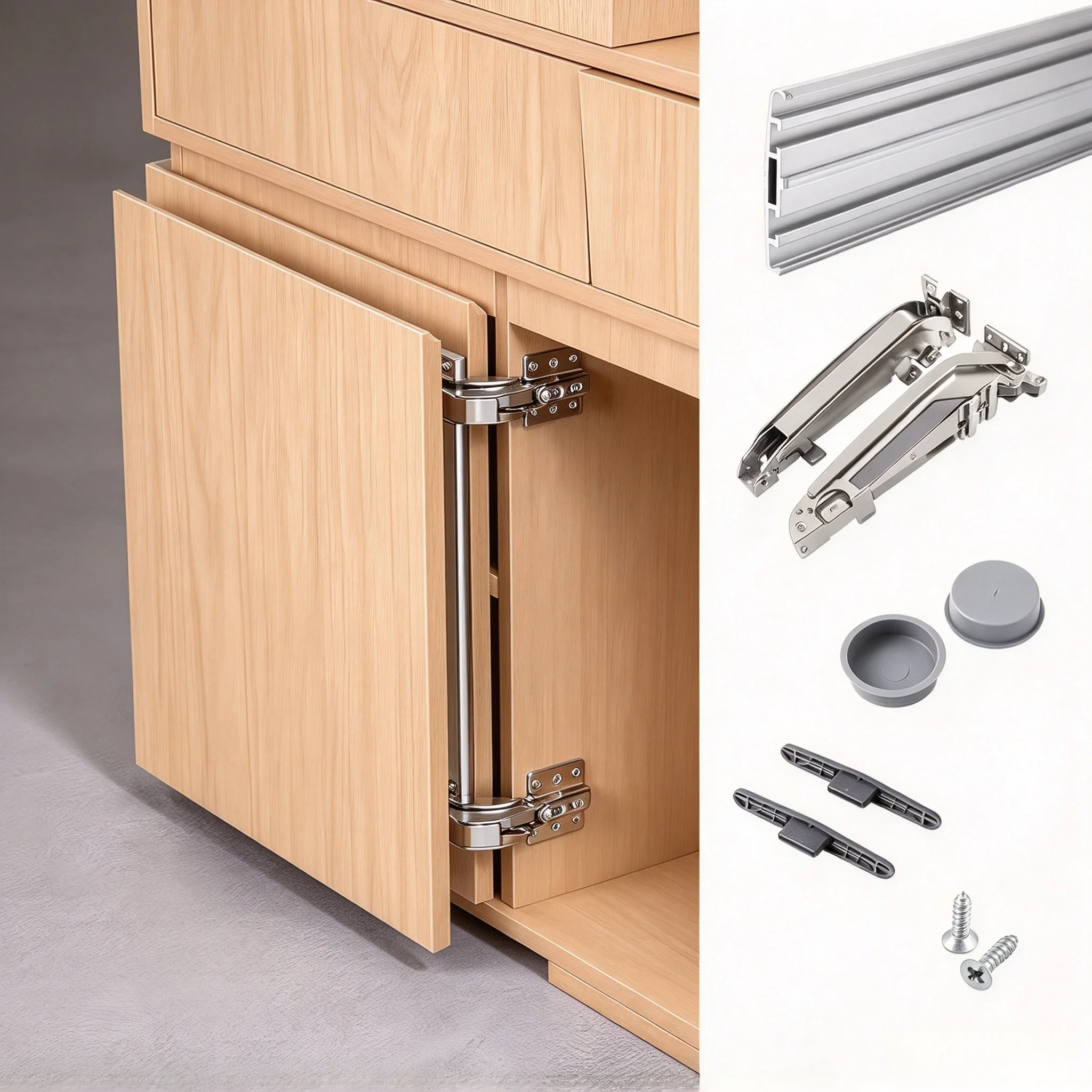 Soft Closing System Lateral Sliding Bus Concealed Vertical Sideway Cupboard Doors 180 Degree Opening Angle Cabinet Hinges