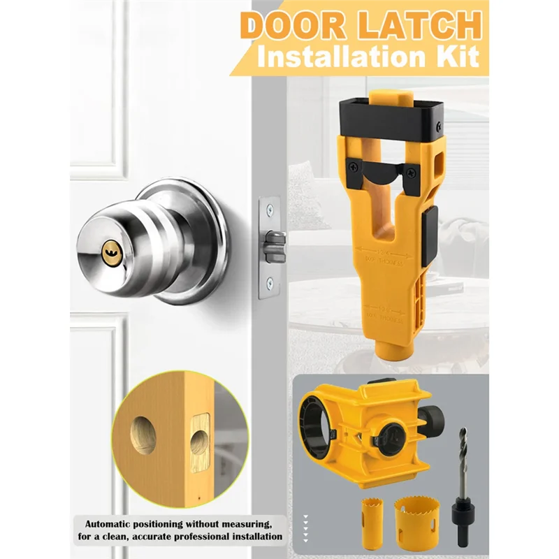

【Livraison Rapide】Door Lock Installation Kit Ball Lock Hole Opener Fit 1-3/8Inch 1-3/4Inch Door Thickness For Wood And Metal Doo