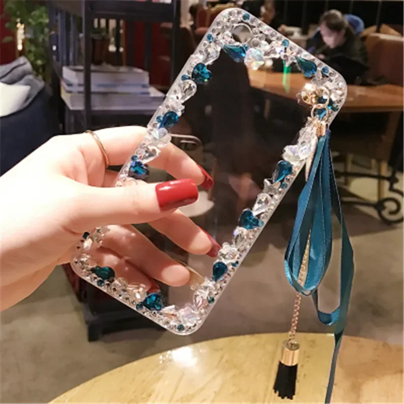 Bling Rhinestone Diamond Pendant Phone Case, Soft Cover for Samsung S24, S20, S21, S22 Ultra, S23 PLUS, Note 10, 20 Ultra