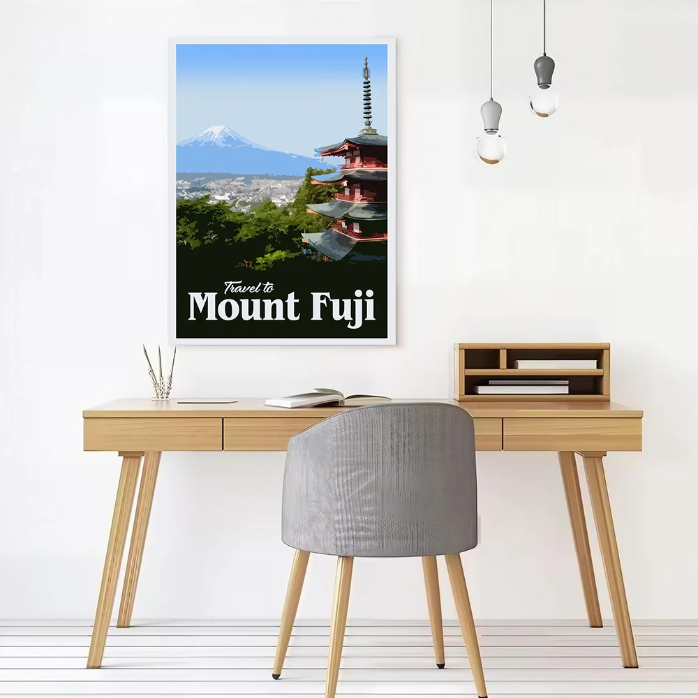 Visit Mount Fuji Canvas Wall Art Poster Custom Wall Paintings Personalized Photo Printing for Bedroom Wand Deko Room Decorations