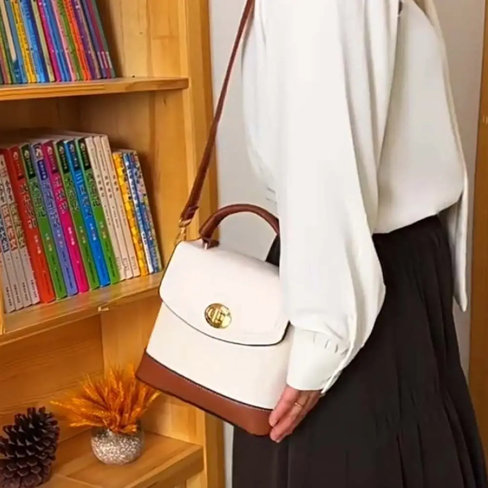 

Elegant Superior PU Handbag Anti-splash Water Portable Texture Square Bag Macaroon Color Large Capacity Lady Shoulder Bag Daily