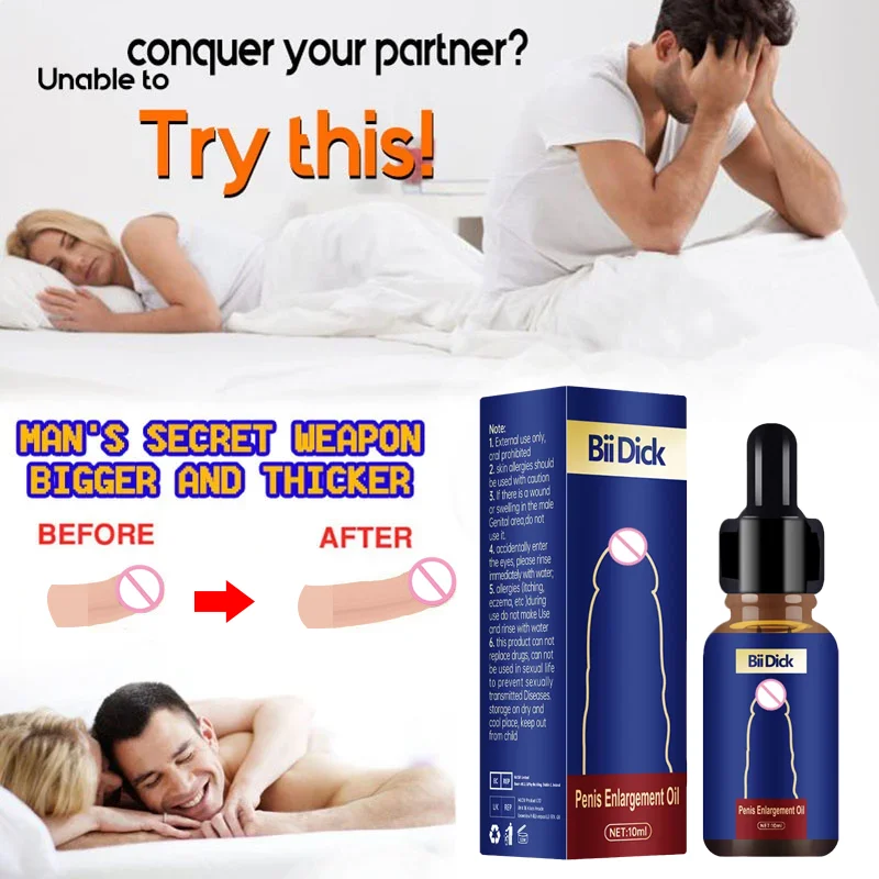 1Pcs Penis Thickening Growth Man Big Dick Enlargement Liquid Cock Erection Enhance Men Health Care Enlarge Massage Oil