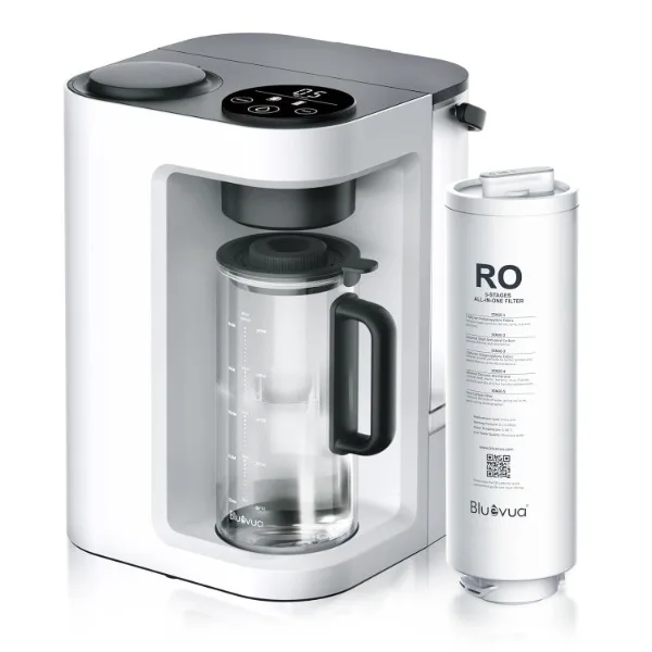 Bluevua RO100ROPOT-LITE Countertop Reverse Osmosis Water Filter System, 5 Stage Purification, 3:1 Pure to Drain, Water Purifier