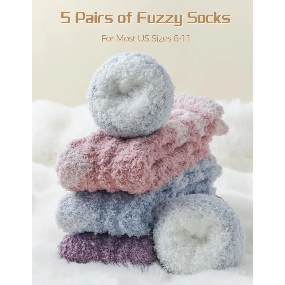 هدايا دافئة ومريحة للنساء، أدوات تخزين، جوارب نوم من القطيفة الغامضة - نسيج ناعم ودافئ #4