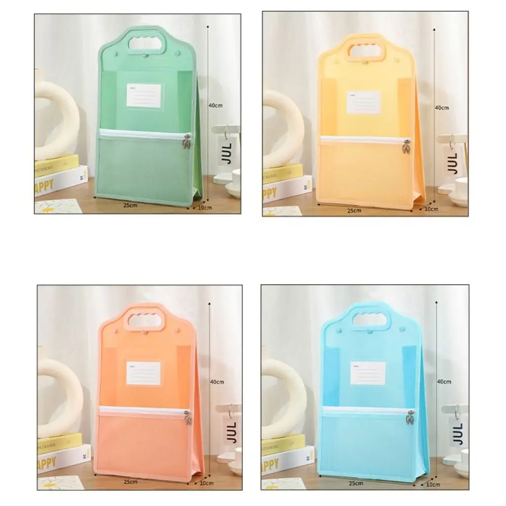 File Management PP Vertical Accordion Zipper Bag Waterproof Zipper Closure File Folder File Bag Document Organization