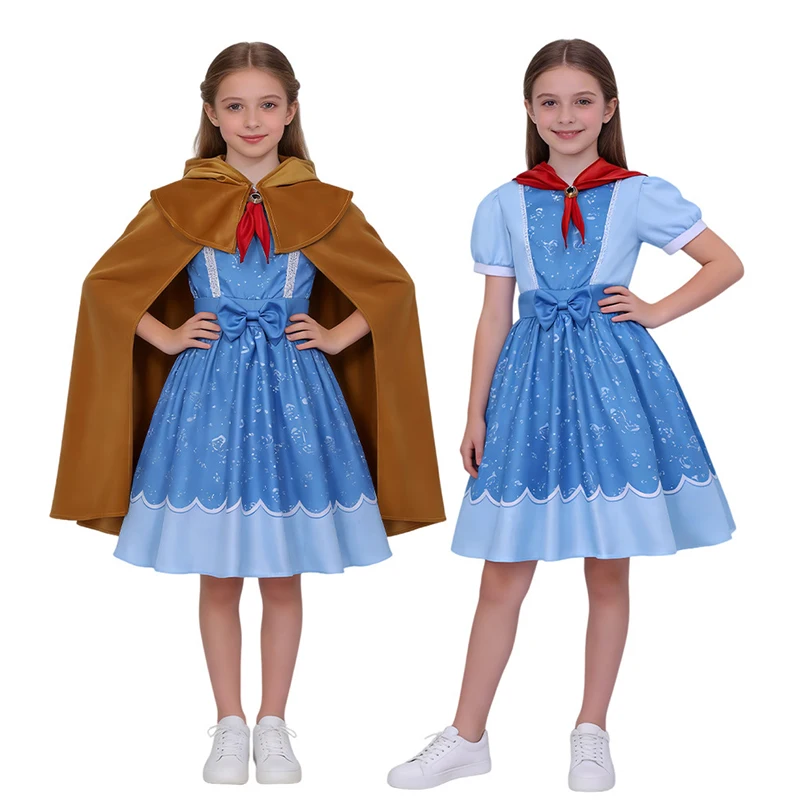 

Holly Little Girl Dress Shawl Set Cosplay Halloween Carnival Stage Performance Costume Bizarre Disguise Outfits Princess Dress