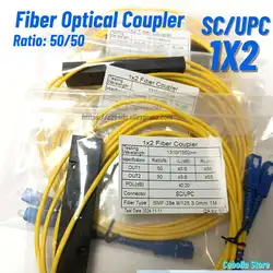 10 Uds FTTH fibra óptica 1x2 divisor 1 punto 2 50/50 PLC divisor SC A/UPC 1X2 PLC divisor de fibra óptica monomodo SC/UPC