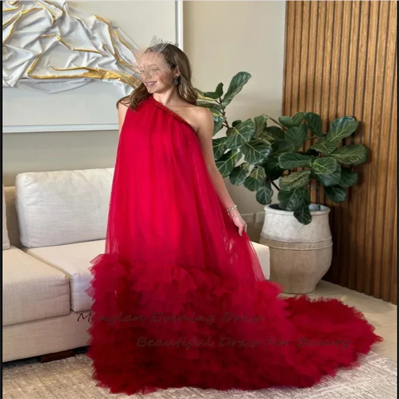 Customized Red Prom Dresses 2025 A Line Women's Formal Evening Gowns One Shoulder  Dresses for Special Occasions Dresses gala
