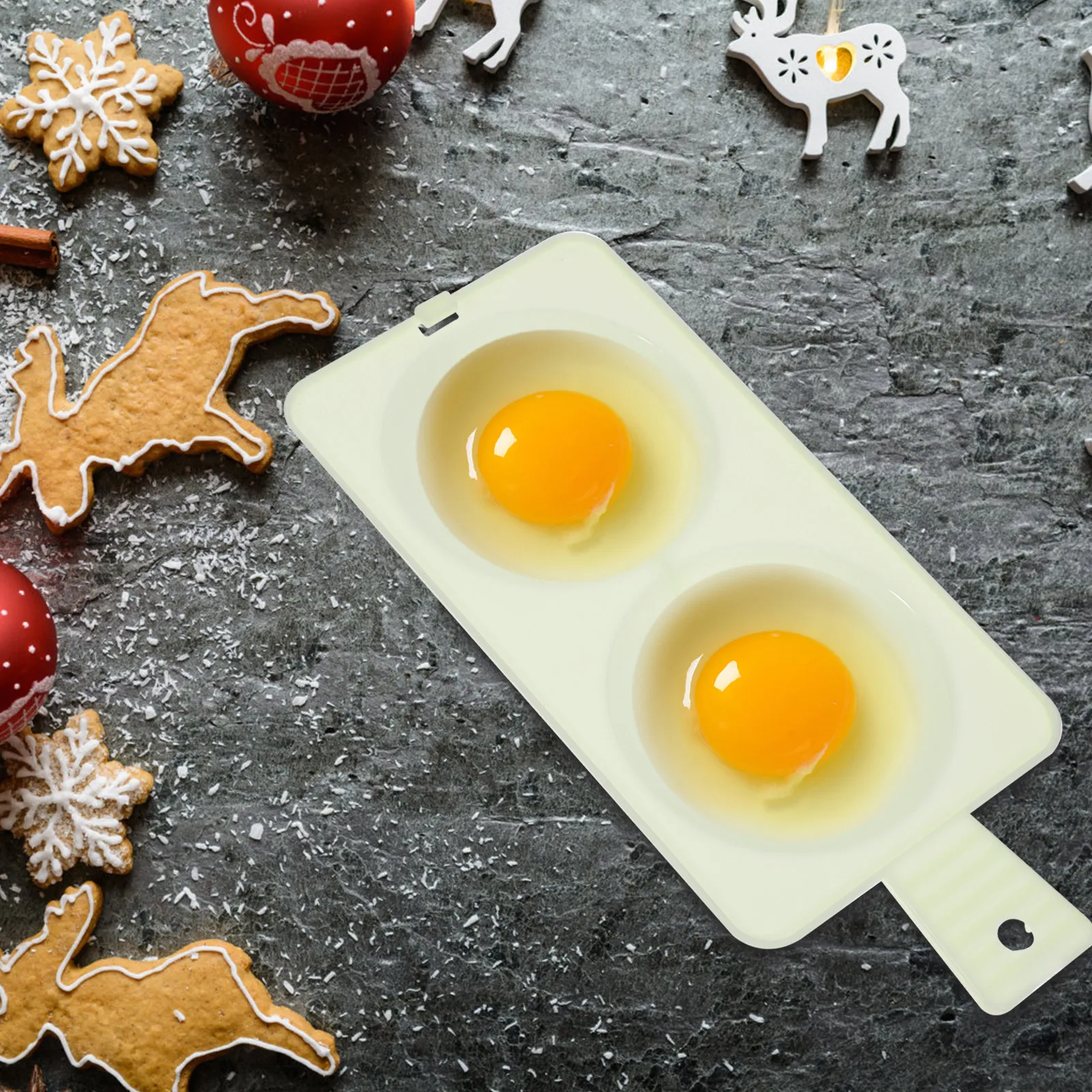 Vaporera de Huevos de Doble Capacidad, Molde para Huevos Poché en Cuestión de Minutos, Diseño Elegante y Apto para Microondas