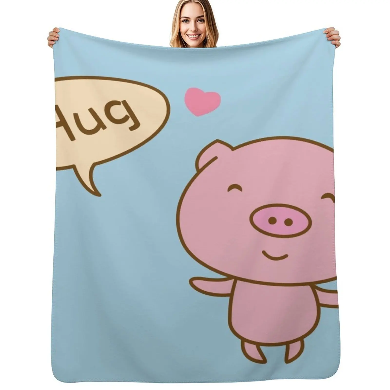Cute Piggy Hug Throw Blanket bed plaid Furrys for sofa Summer Beddings Personalized Gift Plush Blankets