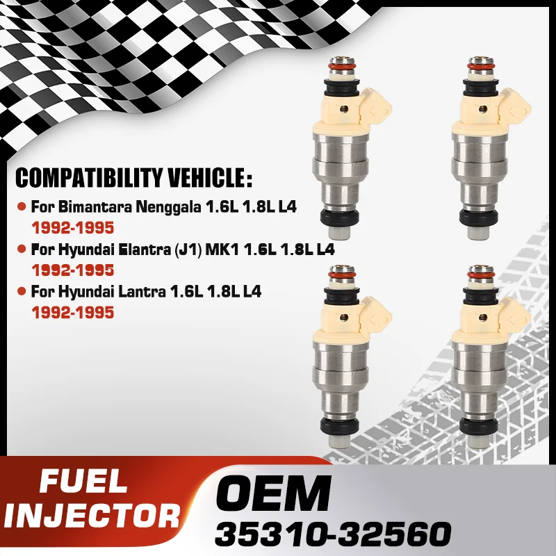 

Engine Fuel Injectors Nozzle For Bimantara Nenggala Hyundai Elantra J1 MK1 Hyundai Lantra 1.6L 1992 1993 1994 1995 35310-32560