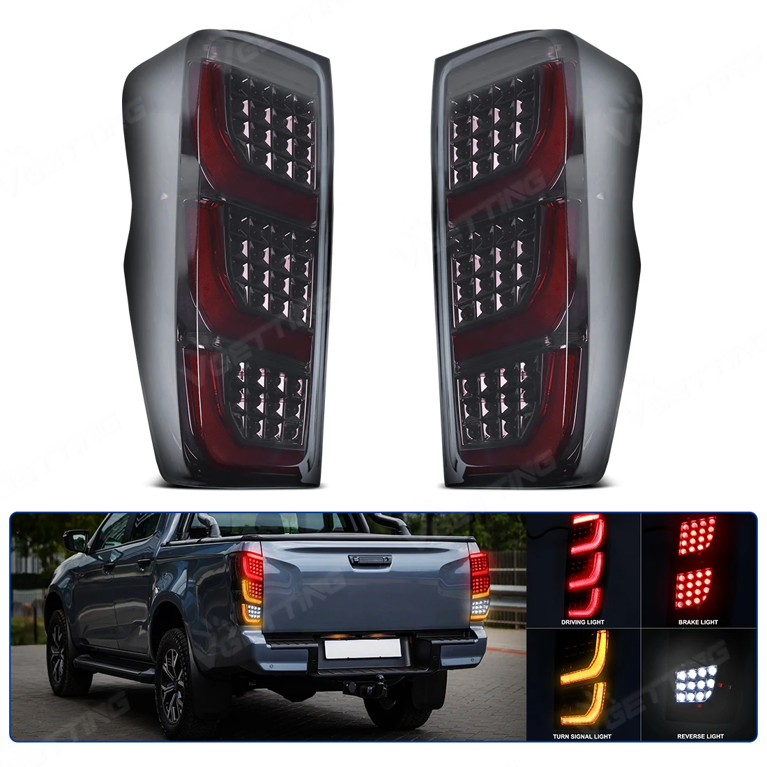 

For Isuzu Dmax D-max 2021 2022 2023 2024 Pickup Tail Light Assembly LED Left/Right Side Used Car Replacement Parts Waterproof