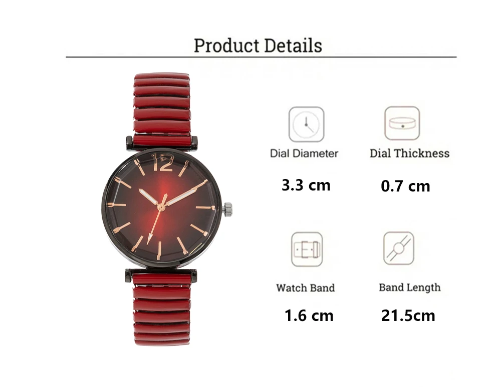 Luxury Women\'s Watch Fashion Women\'s Stretch Steel Strap Wristwatch Casual Sport Simple Style Quartz Watch for Women