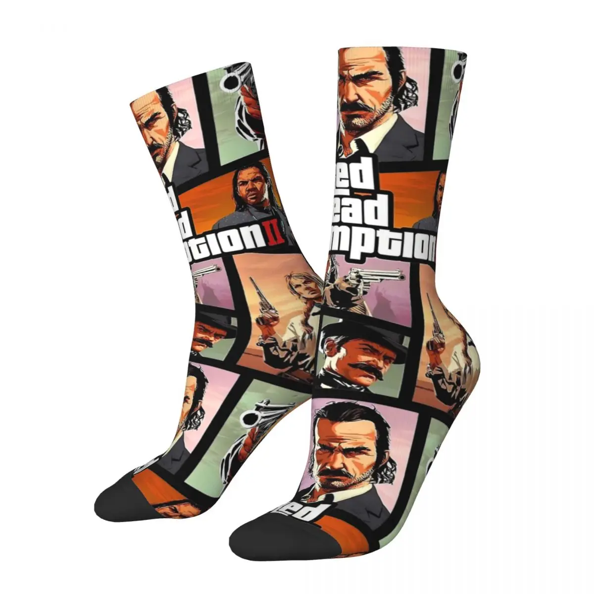 Harajuku Arthur Morgan Basketball Socks Polyester Long Socks for Women Men Non-slip