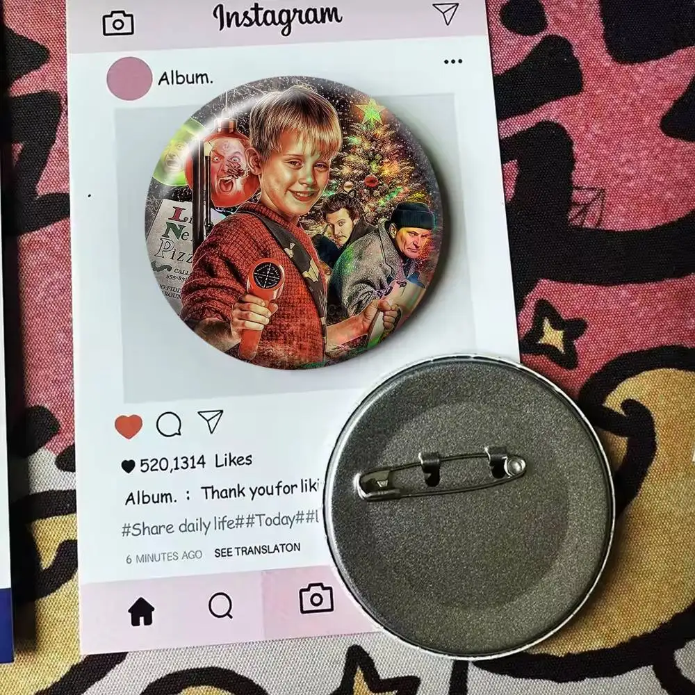H-ome A-lone  Laser Badge Creative Pins Brooch for Bag Clothes Hat Decor Gifts Fans Collect