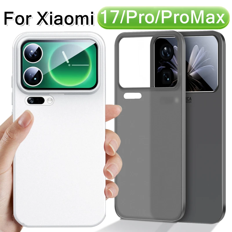 حافظة لهاتف Xiaomi 17 Pro Max من مادة البولي يوريثان الحراري غير اللامعة باللون الأسود من السيليكون الناعم لهاتف Xiaomi17 17promax غطاء حماية رفيع للغاية