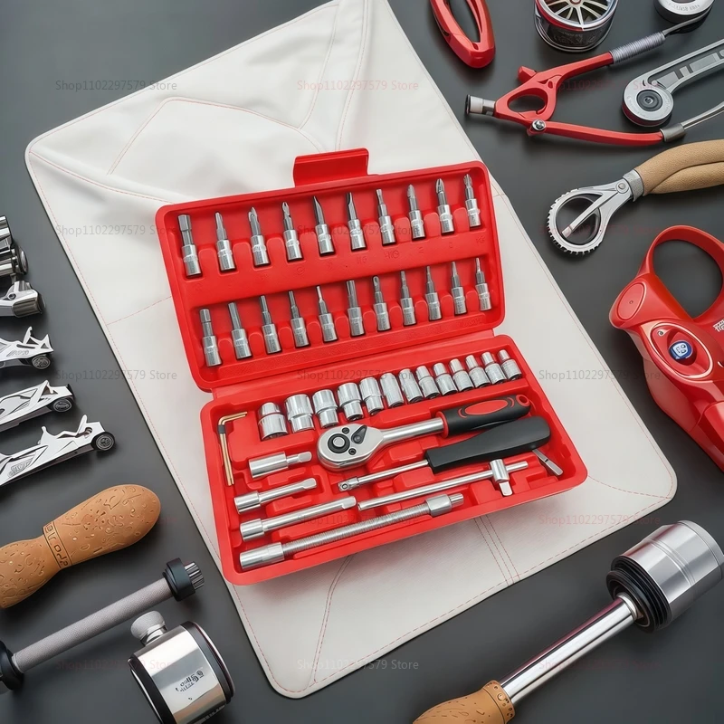 46 stücke Steckschlüssel Set Auto Reparatur Tool Kit Haushalt DIY Ratsche Schraubendreher Auto Reparatur Hardware Toolbox