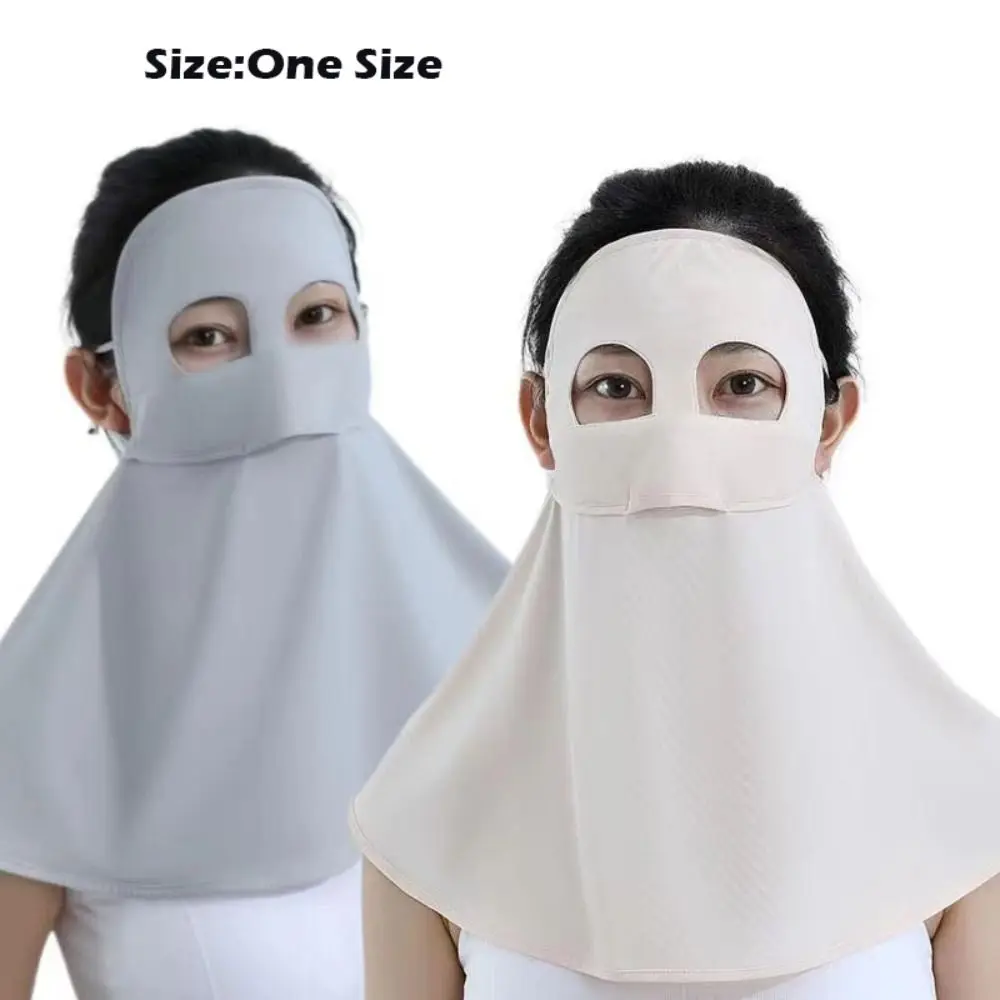 جديد الحرير الجليد قناع الحماية من الشمس كامل الوجه UPF50 + المضادة للأشعة فوق البنفسجية وشاح للرقبة الغبار تنفس ظلة قناع الوجه في الهواء الطلق #3