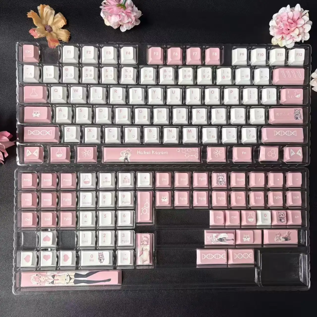 Vtuber Hololive Keycaps Anime Hakui Koyori Keycap Cover PBT DYE Sublimation Cherry MX Cross Switch Keycap Mechanical Keyboard