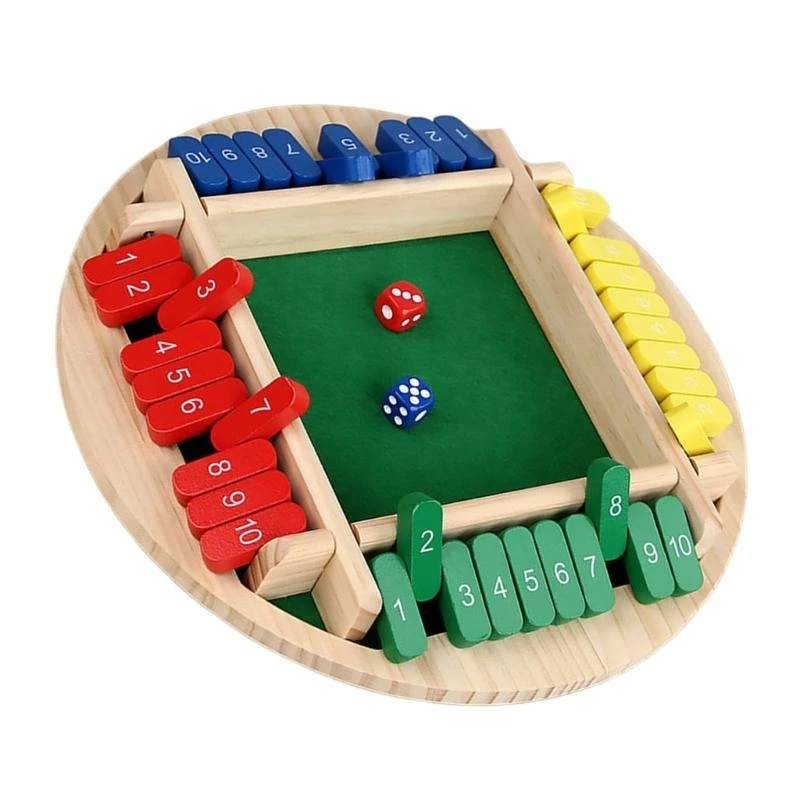 Fermer boîte jeu dés 6 joueurs Table en bois numéro conseil mathématique jeu stratégie Portable Double obturateur jouet
